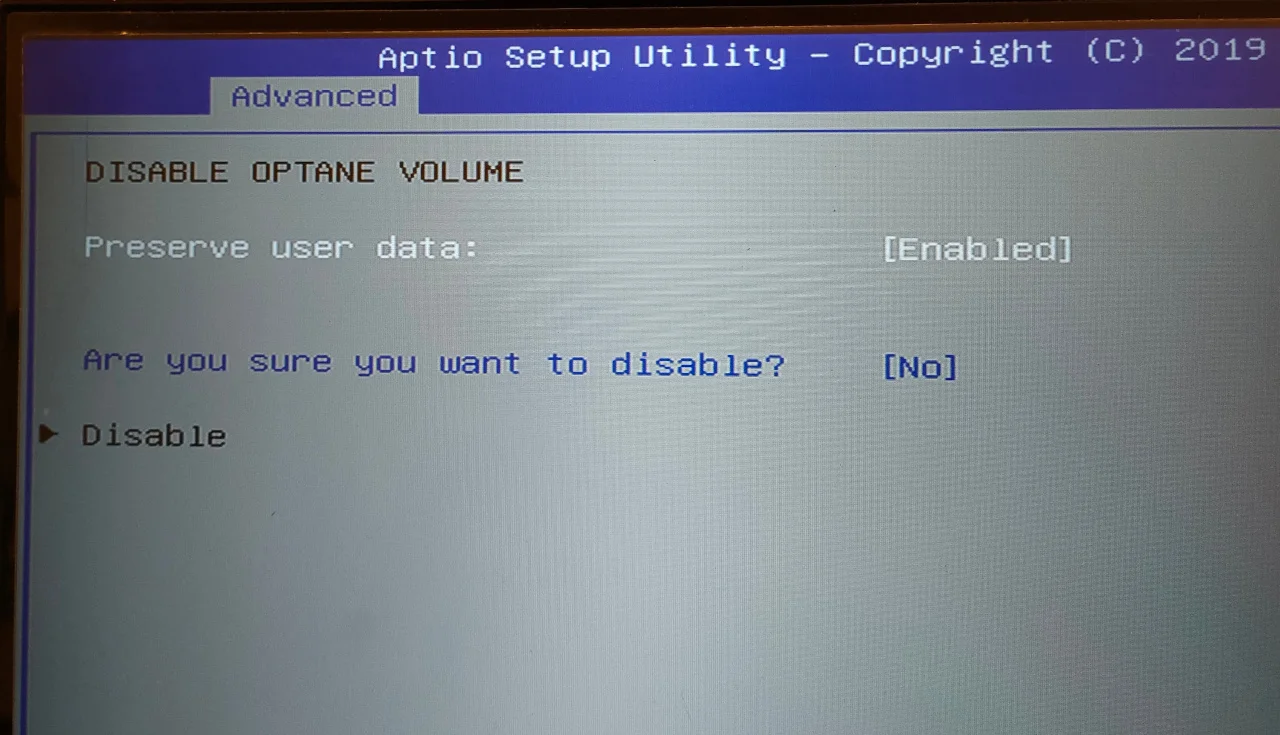 Are you sure you want to disable?をYesに変更